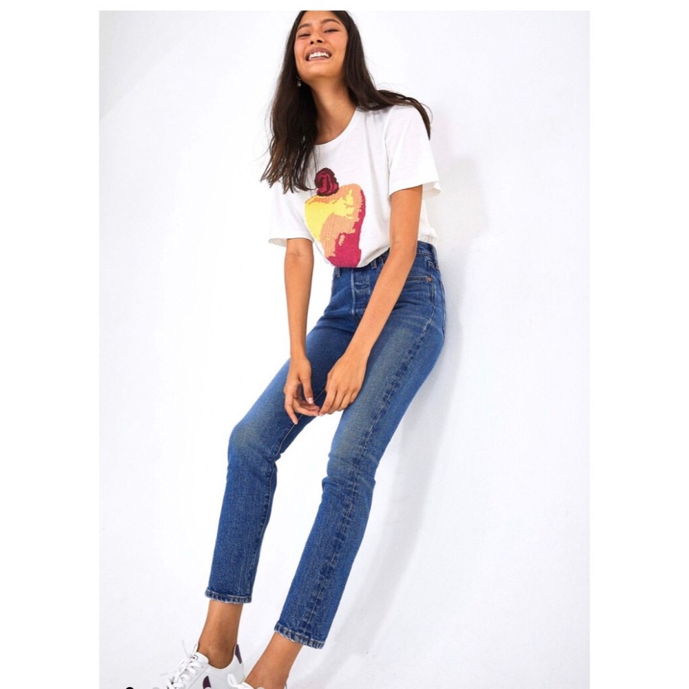Levi Premium 501 High Rise Button Fly Skinny Jean